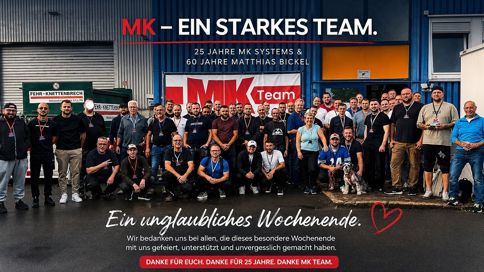 Gruppenbild des MK-Teams beim Fest zu 25 Jahren MK Systems